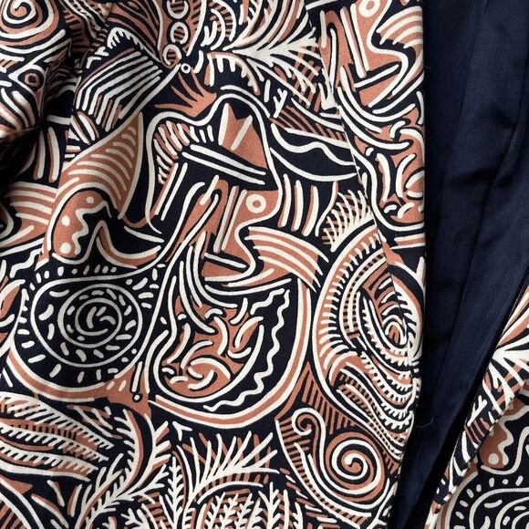 Ellen Tracy Blazer 14 NWOT Tribal Print Cotton Blend Long Jacket - Picture 8 of 8